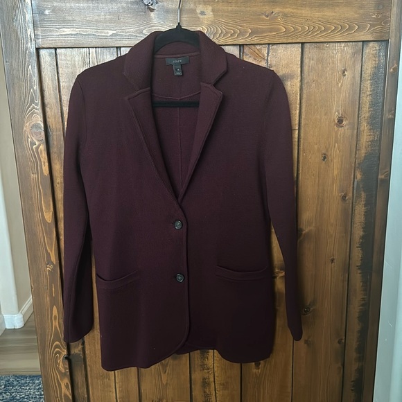J. Crew Knit Blazer, Burgundy - Picture 1 of 3